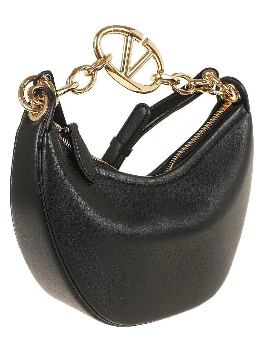 Mini Hobo Vlogo Moon Bag In Calfskin