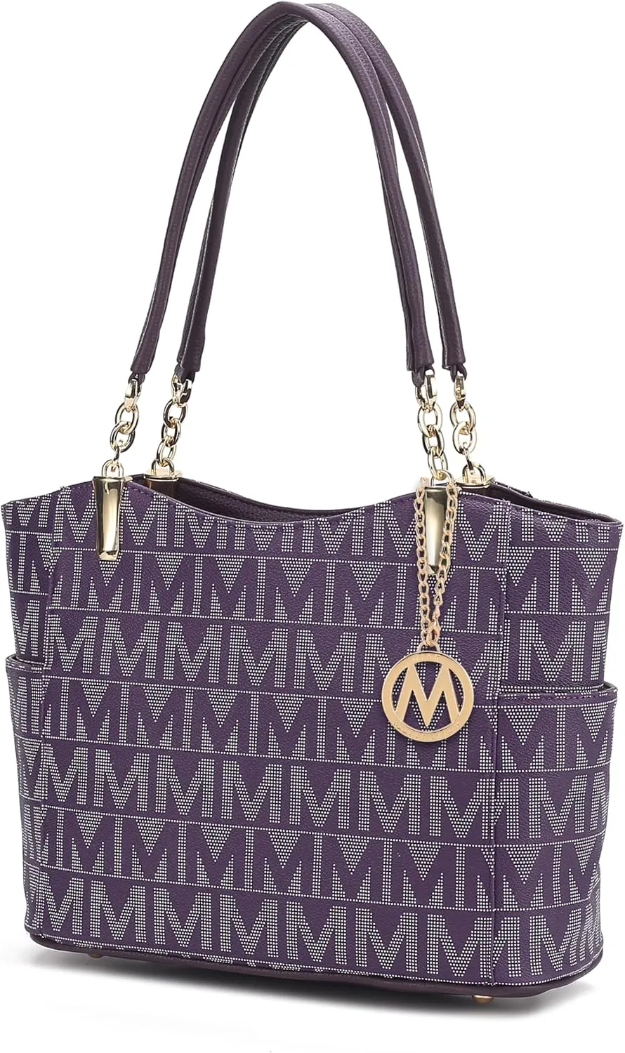 MKF Collection Signature Tote Bag for Women, Shoulder bag Vegan Leather Top-Handle Handbag Purse