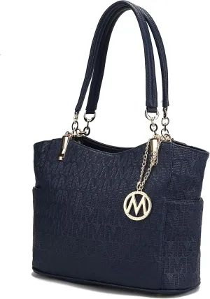 MKF Collection Signature Tote Bag for Women, Shoulder bag Vegan Leather Top-Handle Handbag Purse