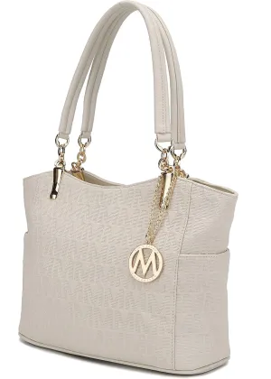 MKF Collection Signature Tote Bag for Women, Shoulder bag Vegan Leather Top-Handle Handbag Purse