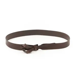 Muse Simple Buckleless Brown Leather Belt - 1"