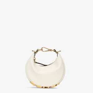 Nano Fendigraphy White Leather Charm Bag - Leather Women's Handbag - Pursefits