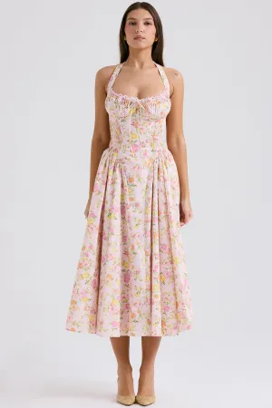 Neck Midi Automation-ready Dress Expedited shipping Halter Floral