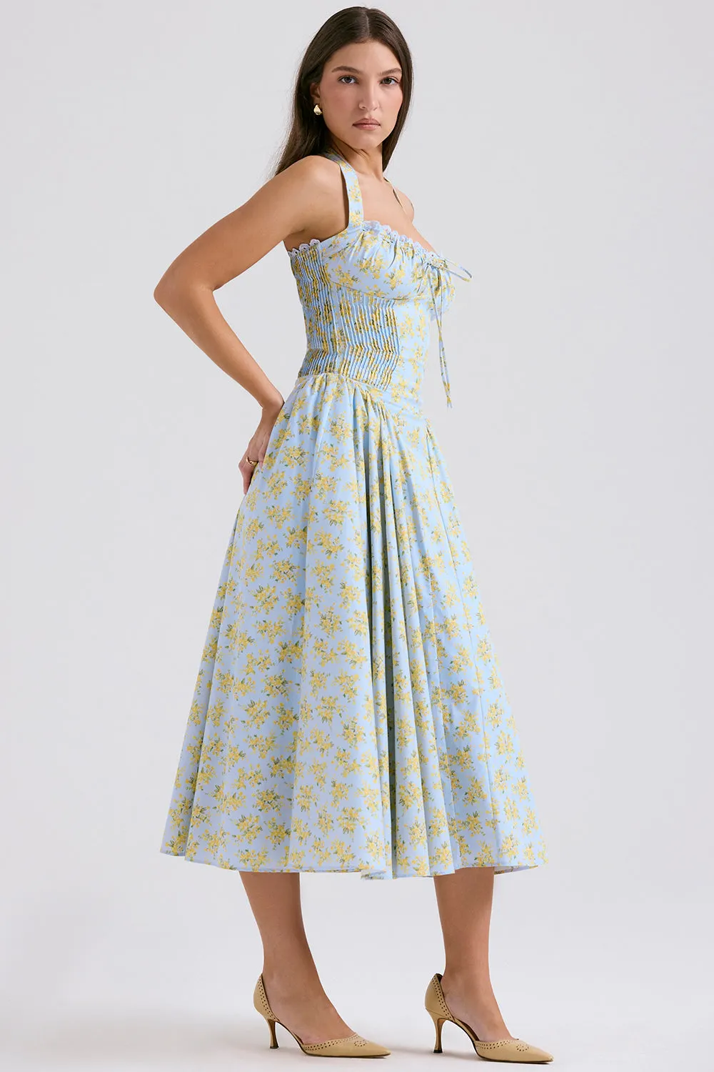 Neck Midi Automation-ready Dress Expedited shipping Halter Floral