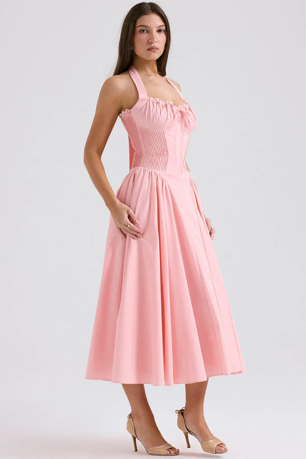 Neck Midi Automation-ready Dress Expedited shipping Halter Floral