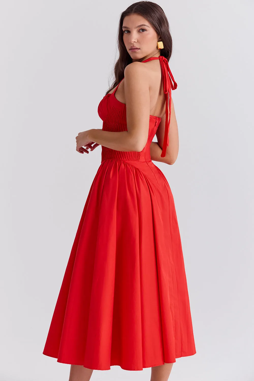 Neck Midi Automation-ready Dress Expedited shipping Halter Floral