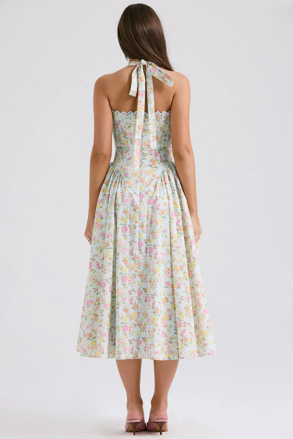 Neck Midi Automation-ready Dress Expedited shipping Halter Floral