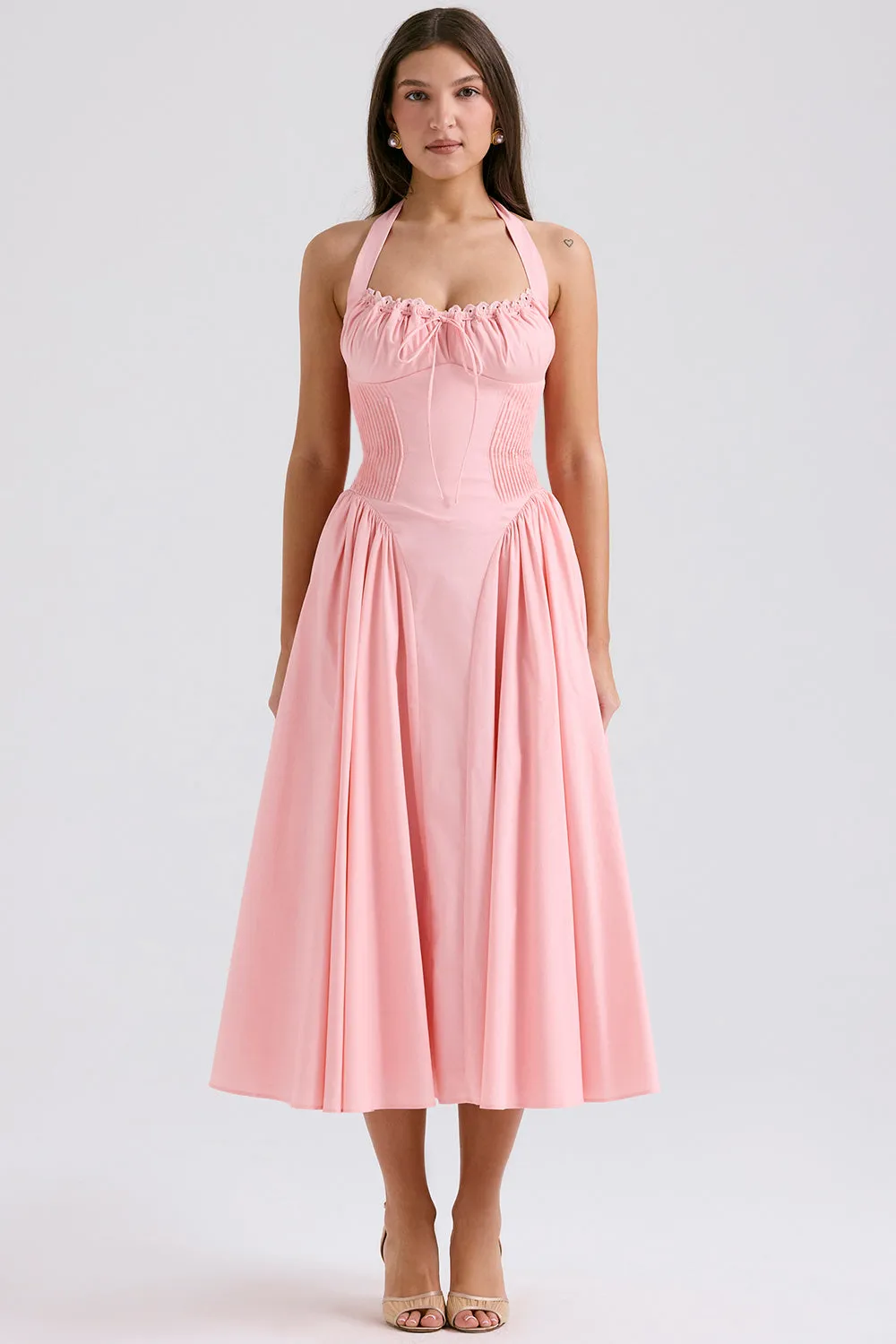 Neck Midi Automation-ready Dress Expedited shipping Halter Floral