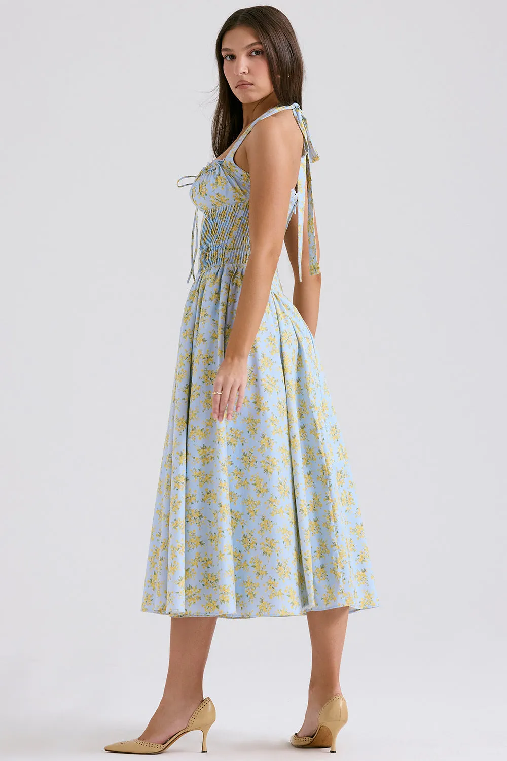 Neck Midi Automation-ready Dress Expedited shipping Halter Floral