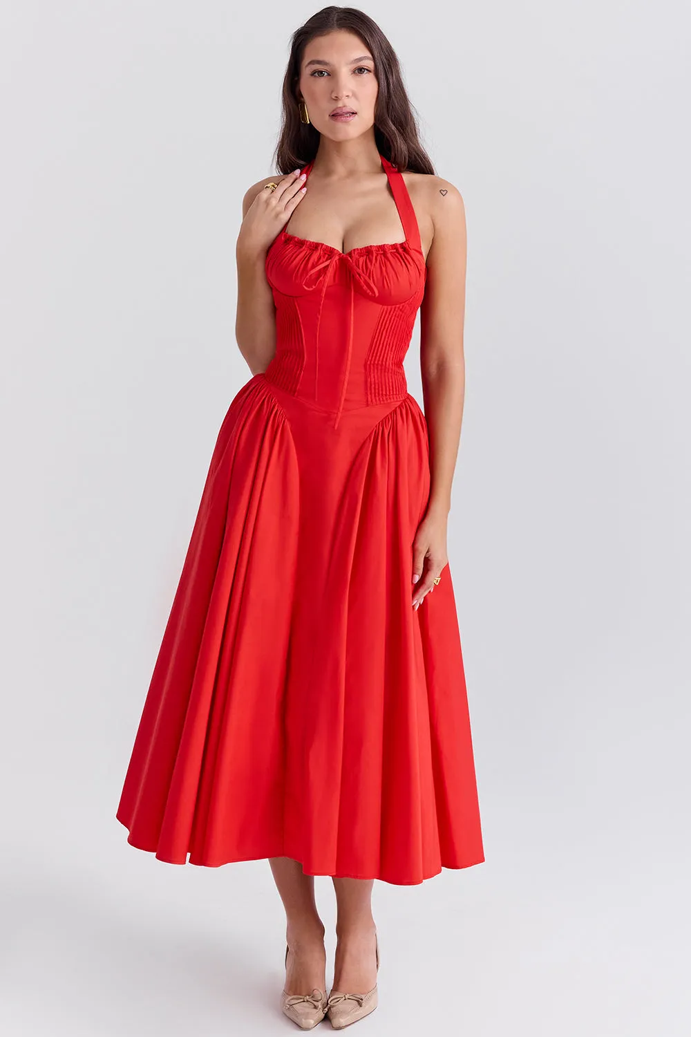 Neck Midi Automation-ready Dress Expedited shipping Halter Floral