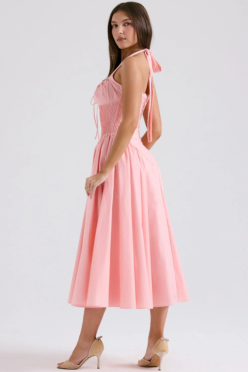 Neck Midi Automation-ready Dress Expedited shipping Halter Floral