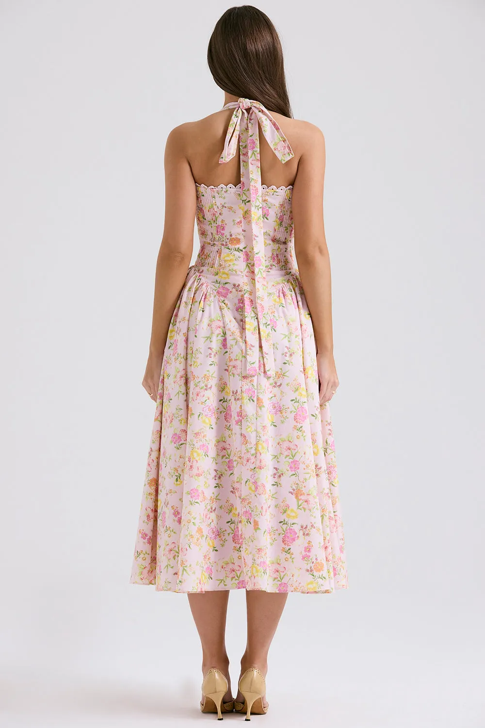 Neck Midi Automation-ready Dress Expedited shipping Halter Floral