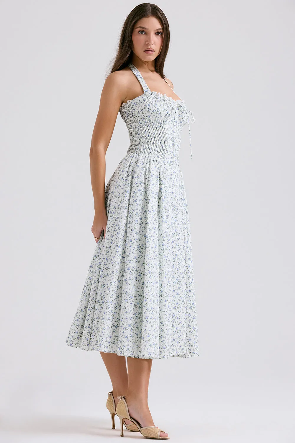 Neck Midi Automation-ready Dress Expedited shipping Halter Floral