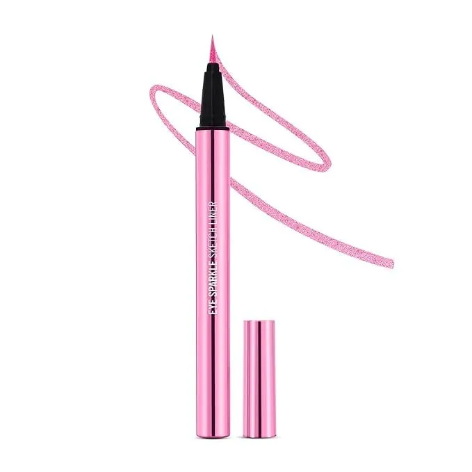 New Eye Sparkle Sketch Eyeliner, Glamour Pink, Waterproof Glitter, Smudge-Proof, Quick-Dry, 0.6G