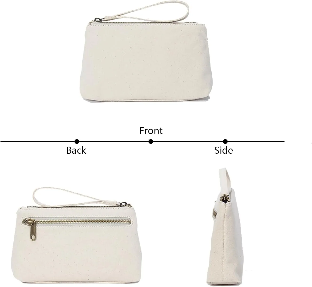 Nylon Wristbands Bag Makeup Pouch for Purse Waterproof Wristbands Bag with Zipper Pocket Credit Card Pouch