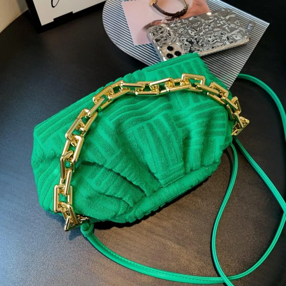 Onlymaker Women's Crossbody Handbag Cotton Hobo Handbag Party Chain Should Bag
