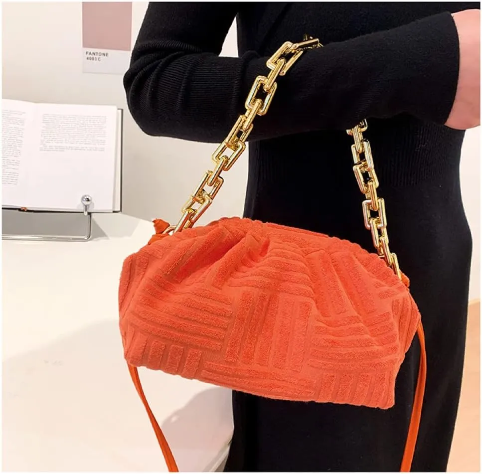 Onlymaker Women's Crossbody Handbag Cotton Hobo Handbag Party Chain Should Bag