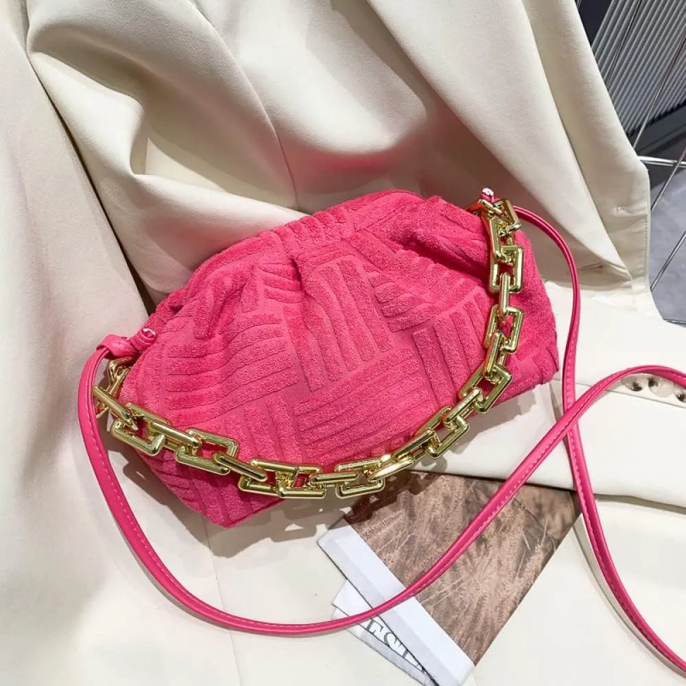 Onlymaker Women's Crossbody Handbag Cotton Hobo Handbag Party Chain Should Bag