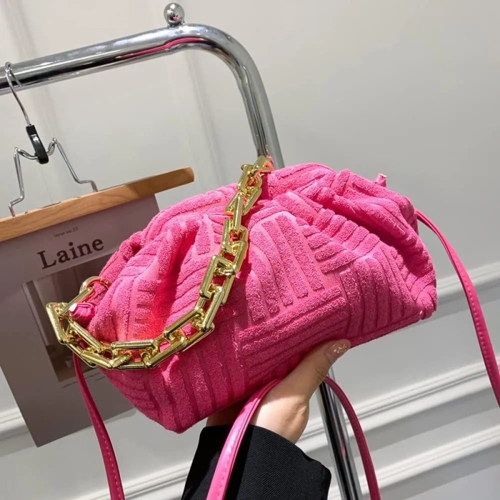 Onlymaker Women's Crossbody Handbag Cotton Hobo Handbag Party Chain Should Bag