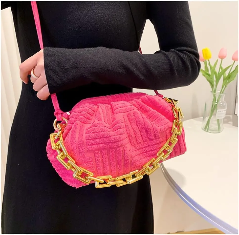 Onlymaker Women's Crossbody Handbag Cotton Hobo Handbag Party Chain Should Bag