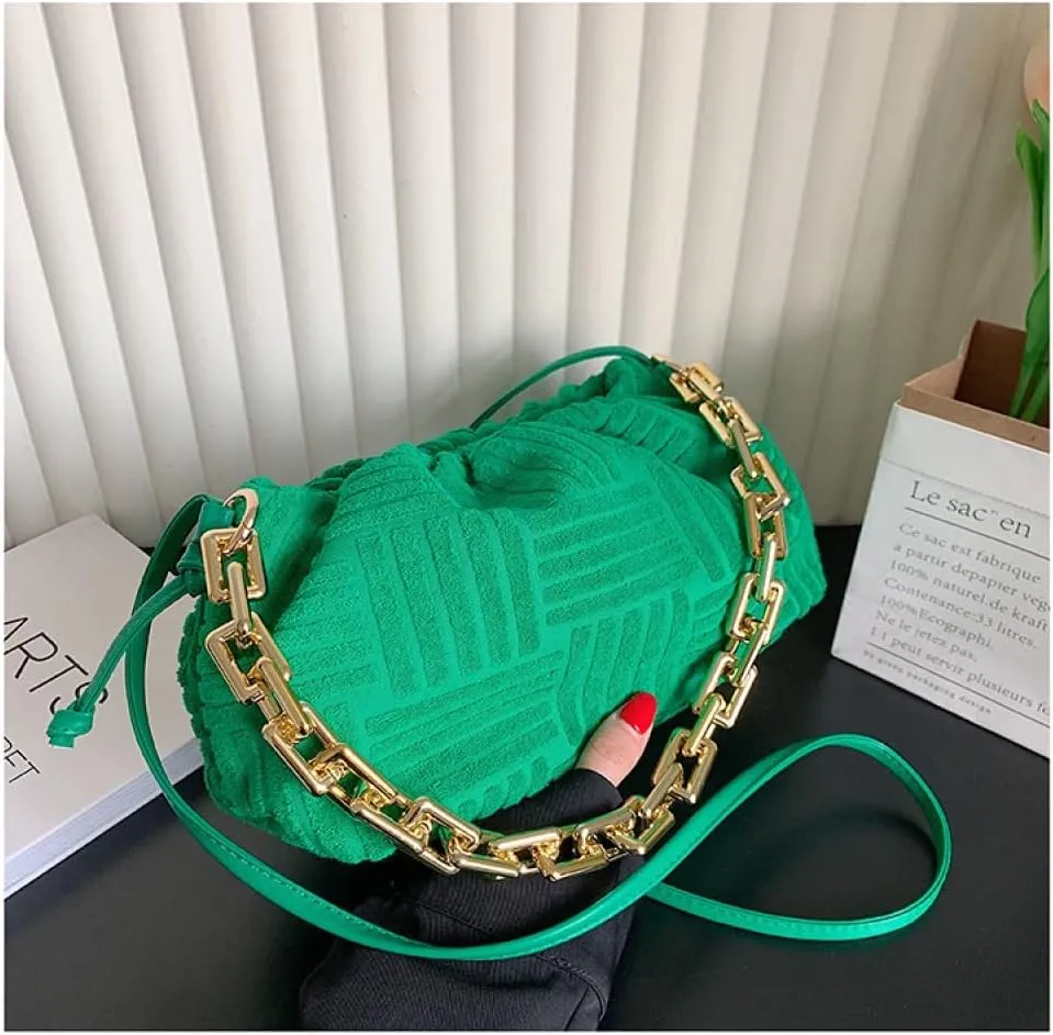 Onlymaker Women's Crossbody Handbag Cotton Hobo Handbag Party Chain Should Bag