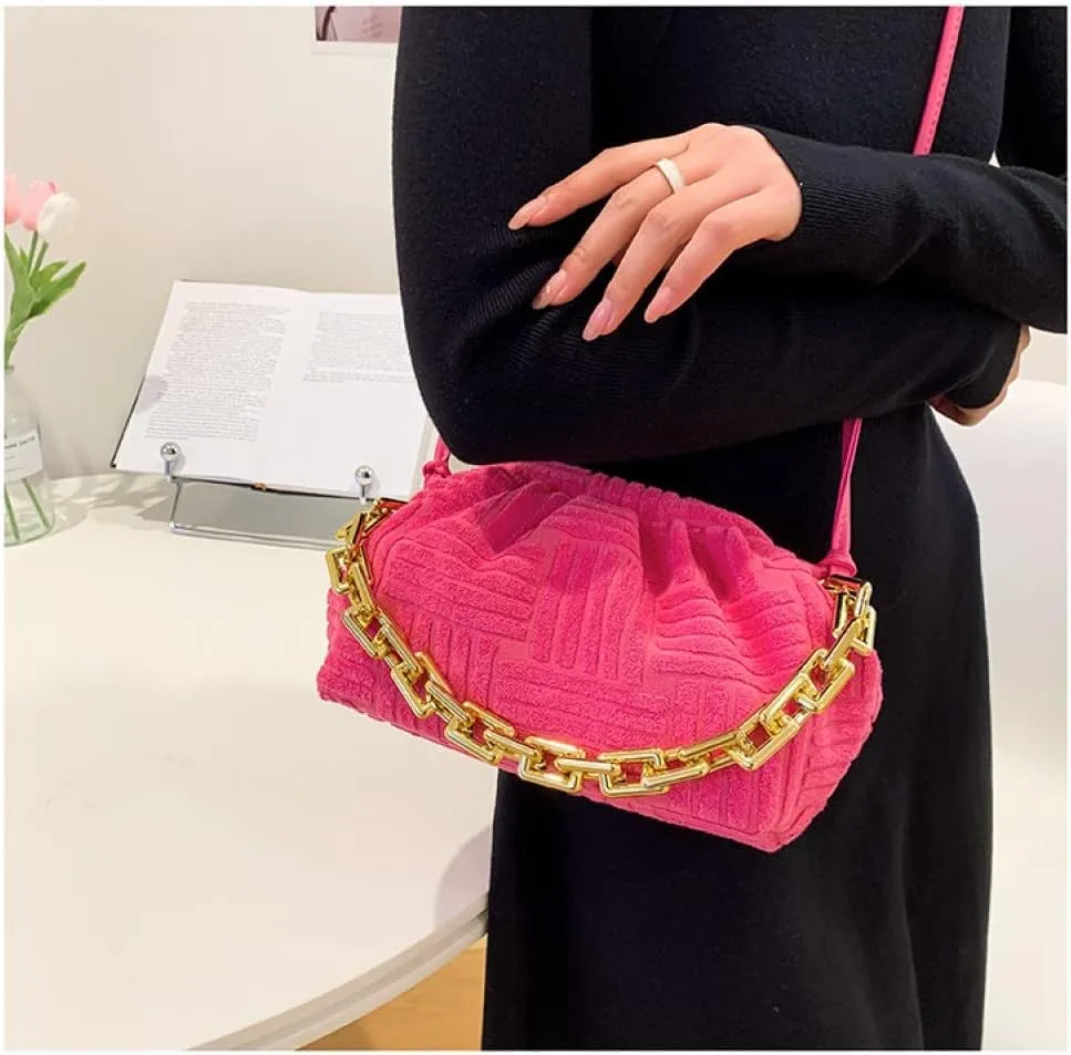 Onlymaker Women's Crossbody Handbag Cotton Hobo Handbag Party Chain Should Bag