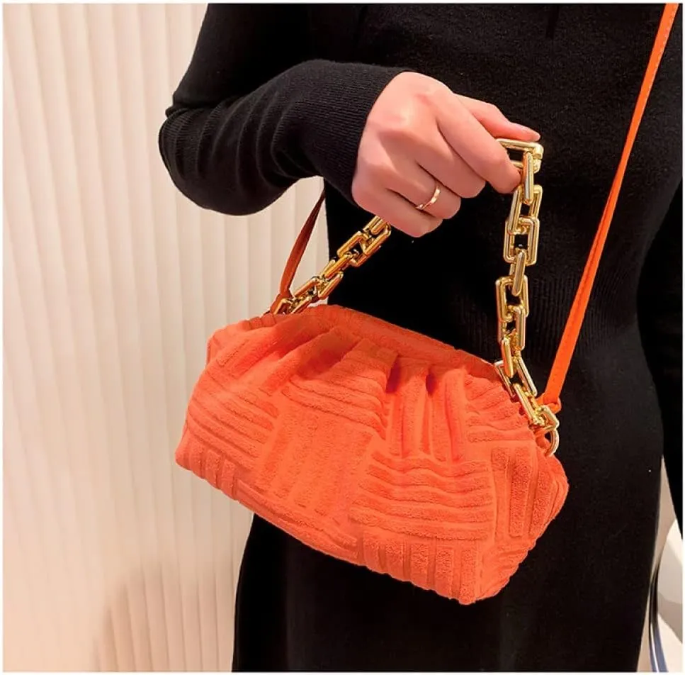 Onlymaker Women's Crossbody Handbag Cotton Hobo Handbag Party Chain Should Bag