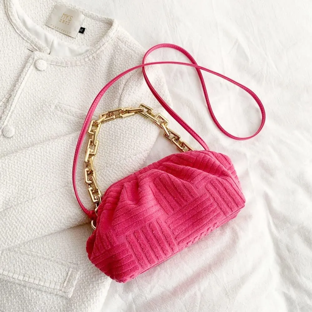 Onlymaker Women's Crossbody Handbag Cotton Hobo Handbag Party Chain Should Bag