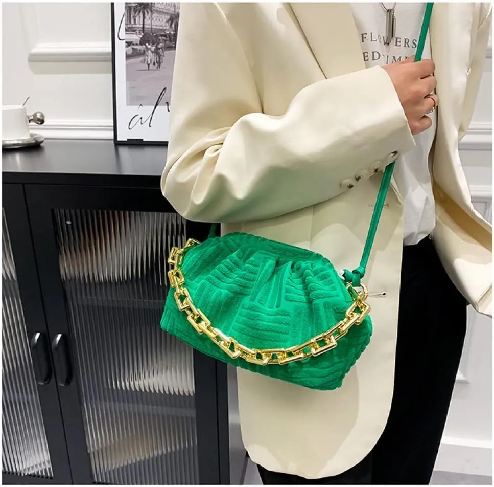 Onlymaker Women's Crossbody Handbag Cotton Hobo Handbag Party Chain Should Bag