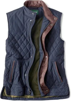 Orvis RT7 Quilted Vest for Men - Versatile Diamond-Quilted Thermoregulating Polyester Weave with Zip and Button Placket