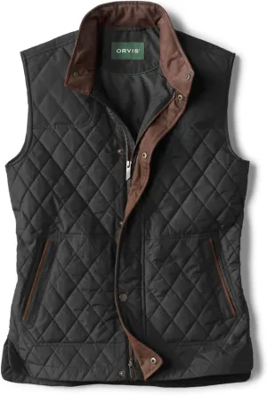 Orvis RT7 Quilted Vest for Men - Versatile Diamond-Quilted Thermoregulating Polyester Weave with Zip and Button Placket