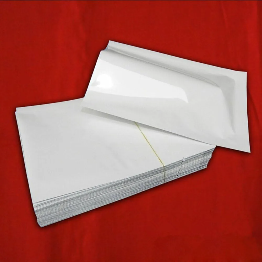 PABCK 500 Pieces White Metallic Mylar Foil Open Top Sealable Bags 3.9x5.9 inch (3.5x5.5 inch Inner Size) Vacuum Heat Seal Pouches for Food Storage Packaging with Tear Notches
