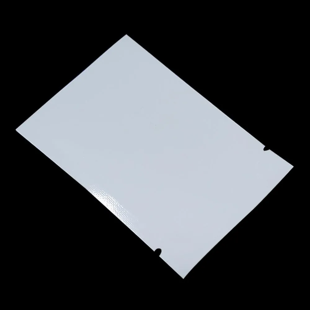PABCK 500 Pieces White Metallic Mylar Foil Open Top Sealable Bags 3.9x5.9 inch (3.5x5.5 inch Inner Size) Vacuum Heat Seal Pouches for Food Storage Packaging with Tear Notches