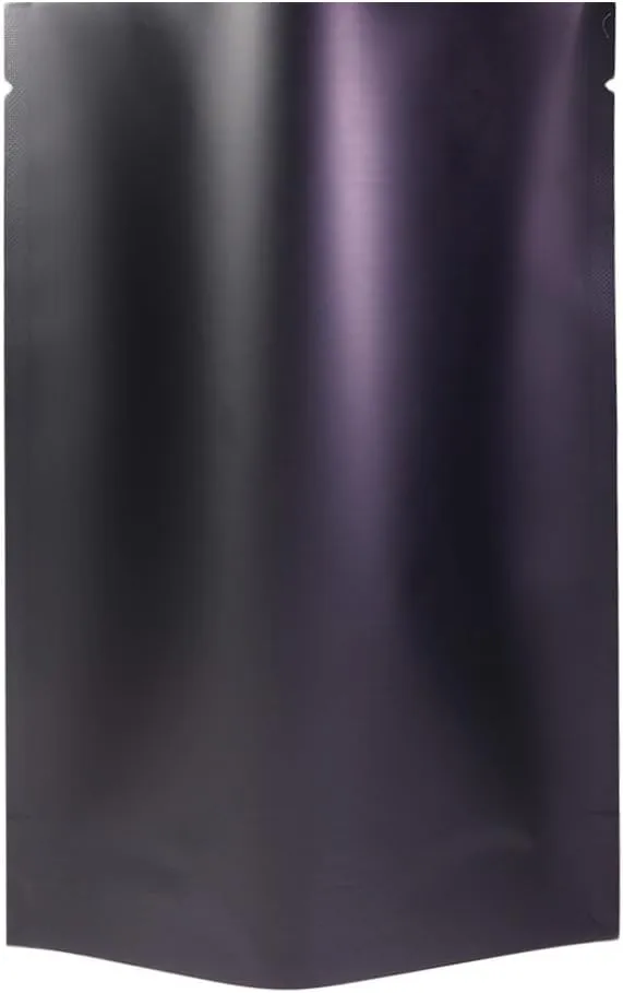 Pack of 100 Double-Sided Matte Black Open Top Non-Resealable Stand-Up Bags (5.1" x 7.5", Matte Black)