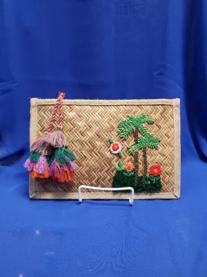 Palm tree bamboo clutch,2 per pack