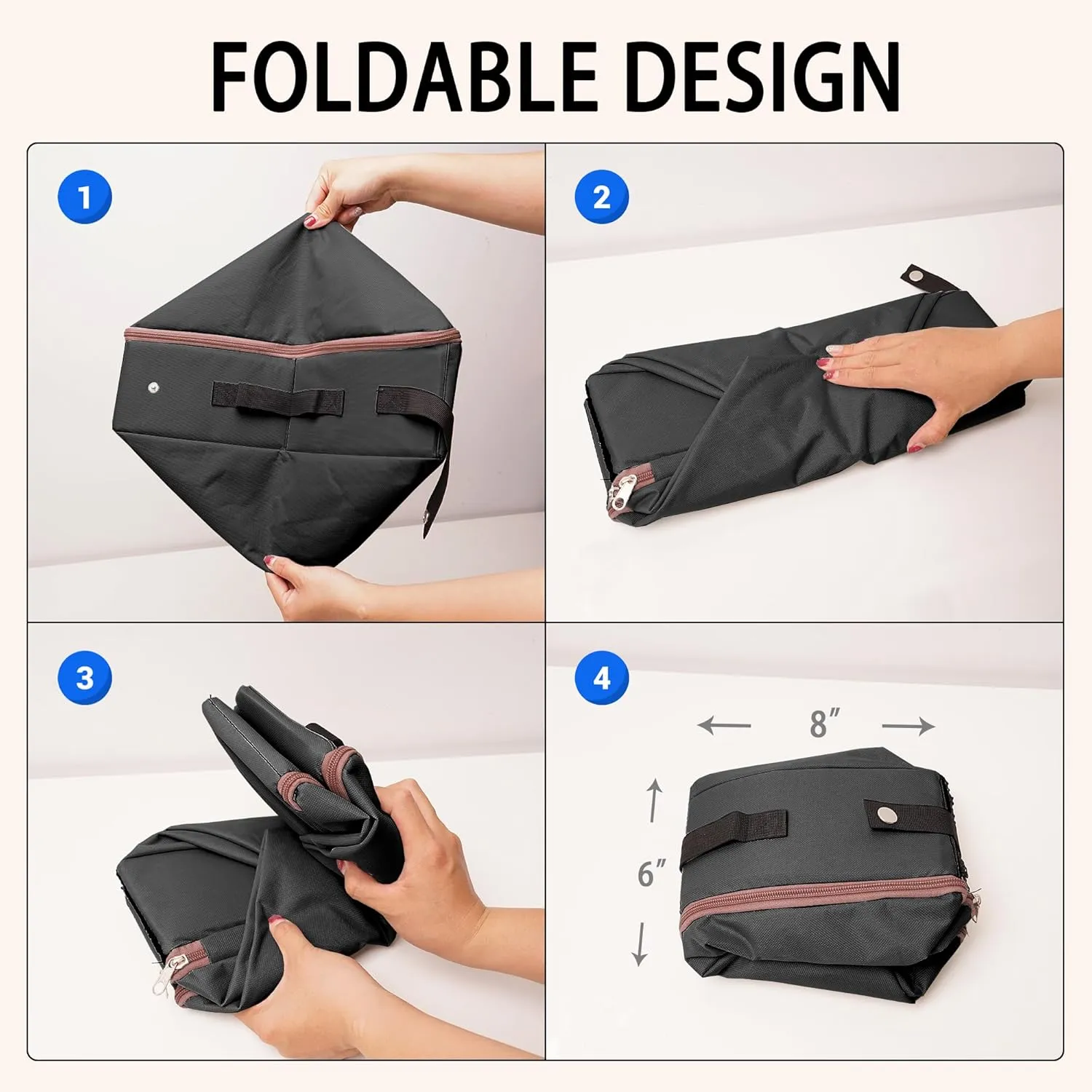 PETKARAY Travel Litter Box, Cat Portable Litter Box, Foldable Travel Box for Kitty in Car, Includes Replacement Liner with Collapsible Zipped Lid