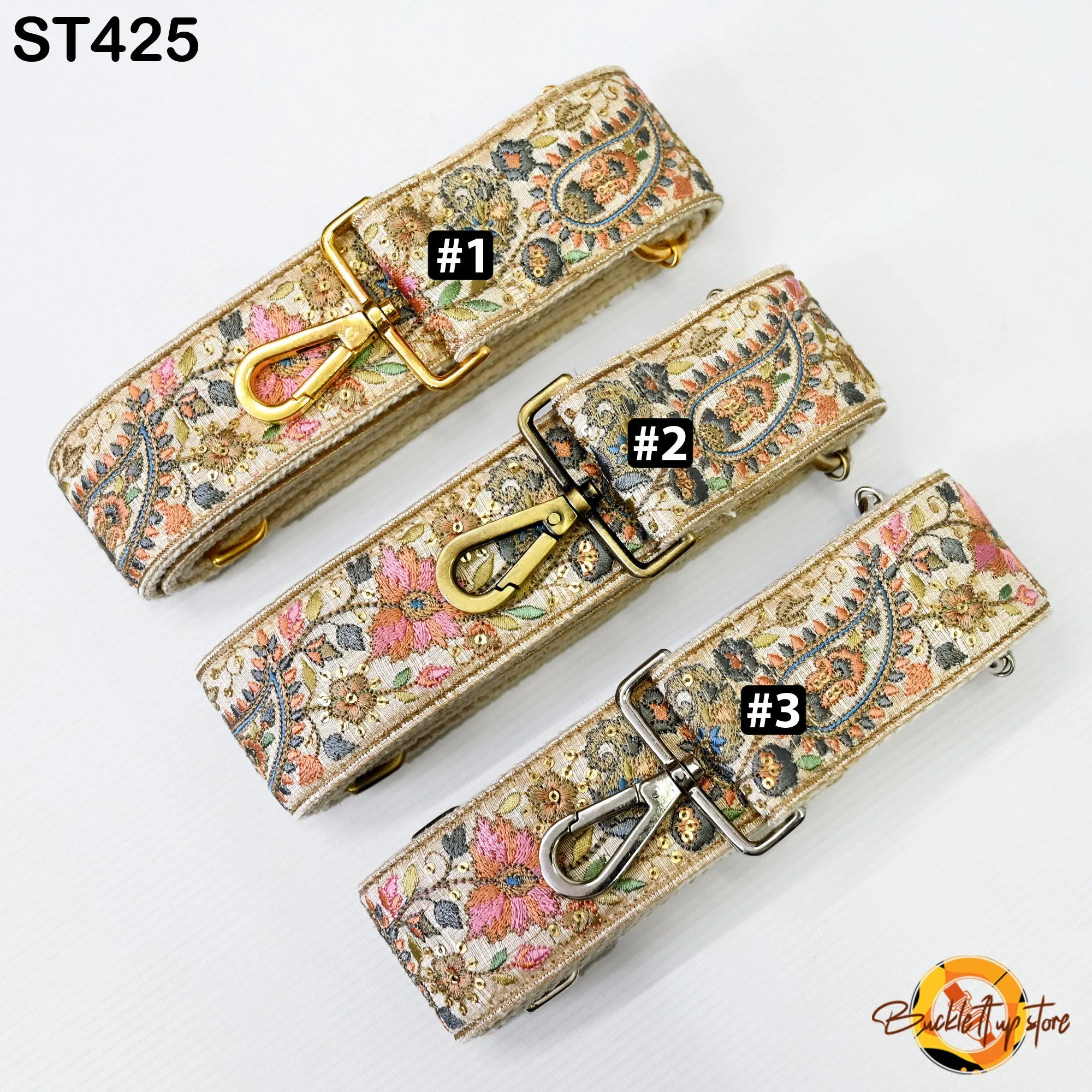 Pink and Grey Embroidered Purse Strap Crossbody Strap for Purses Handbag Boho Bag Strap Floral Embroidery Replacement Strap Boho Guitar Strap Gift for her
