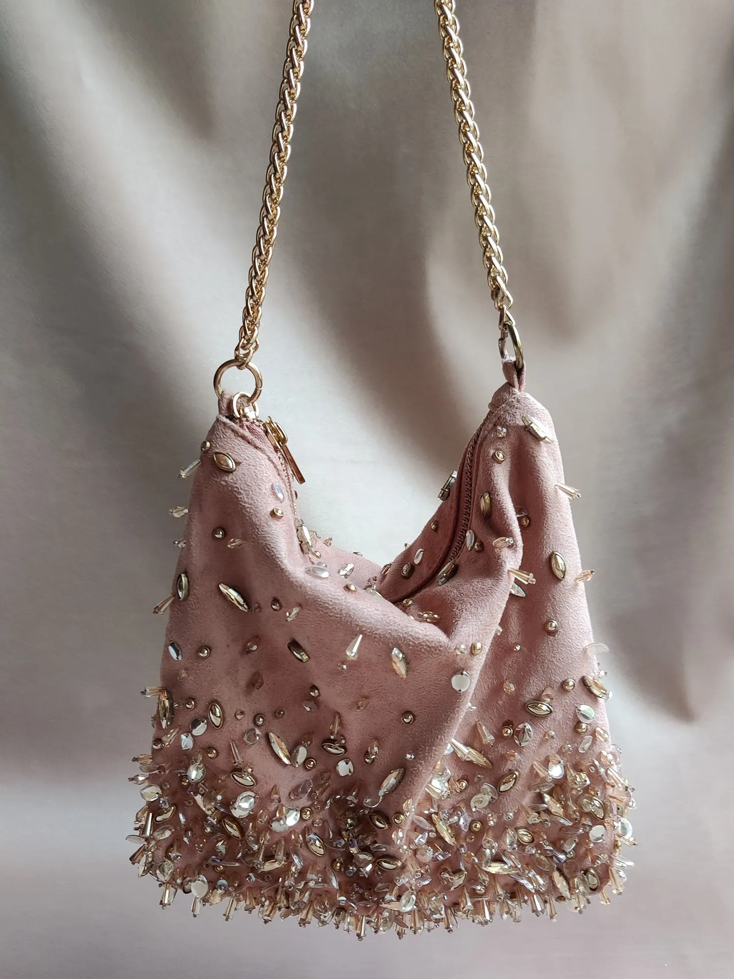 Pink Hobo Potli cum Shoulder Bag