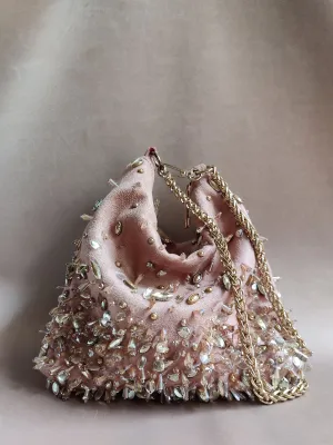 Pink Hobo Potli cum Shoulder Bag