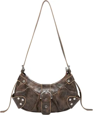 Pleated Hobo Shoulder Bag for Women Metallic Genuine Leather Clutch Purse Mini Handbag for Party or Evening Occasions