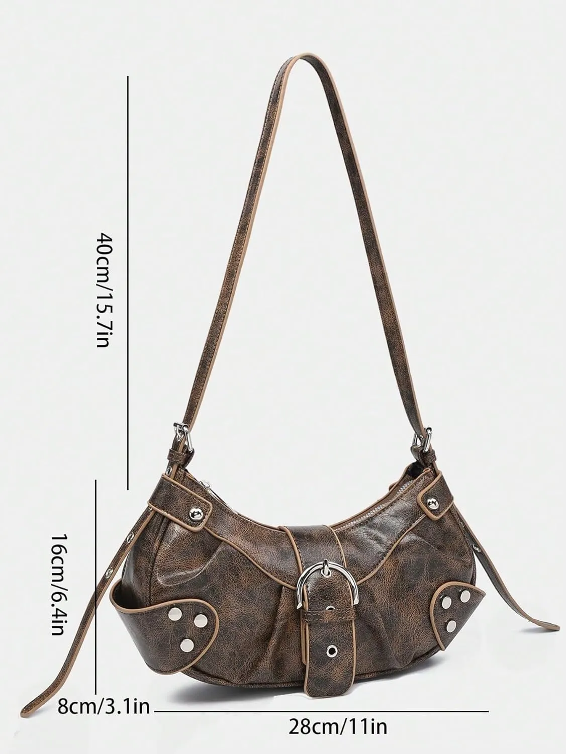Pleated Hobo Shoulder Bag for Women Metallic Genuine Leather Clutch Purse Mini Handbag for Party or Evening Occasions
