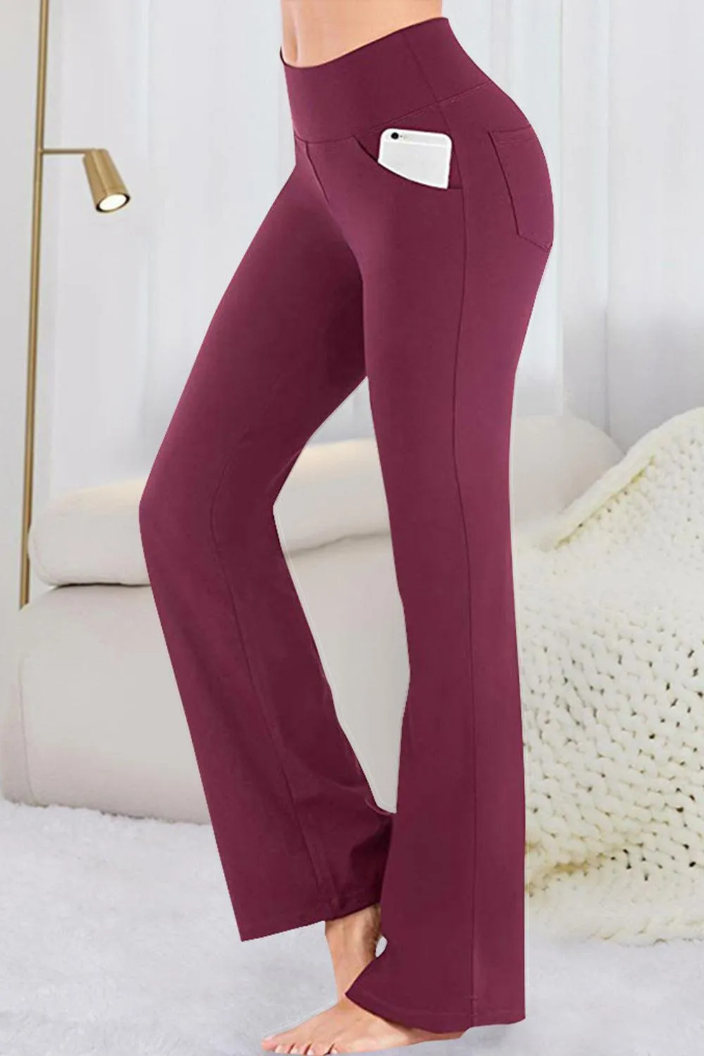 Pocketed High Waist Bootcut Yoga Pants
