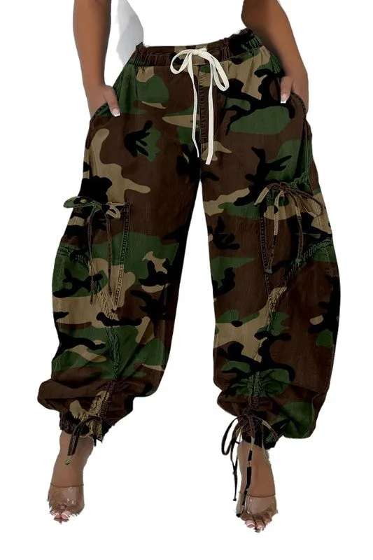 Pocketed Luxe Harem Denim Pants