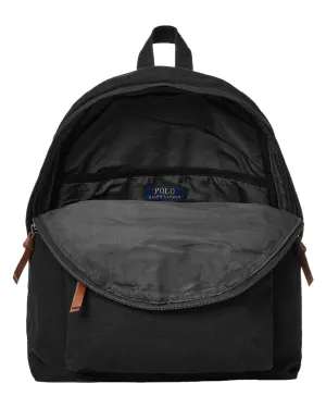 Polo Ralph Lauren Black And Leather Backpack