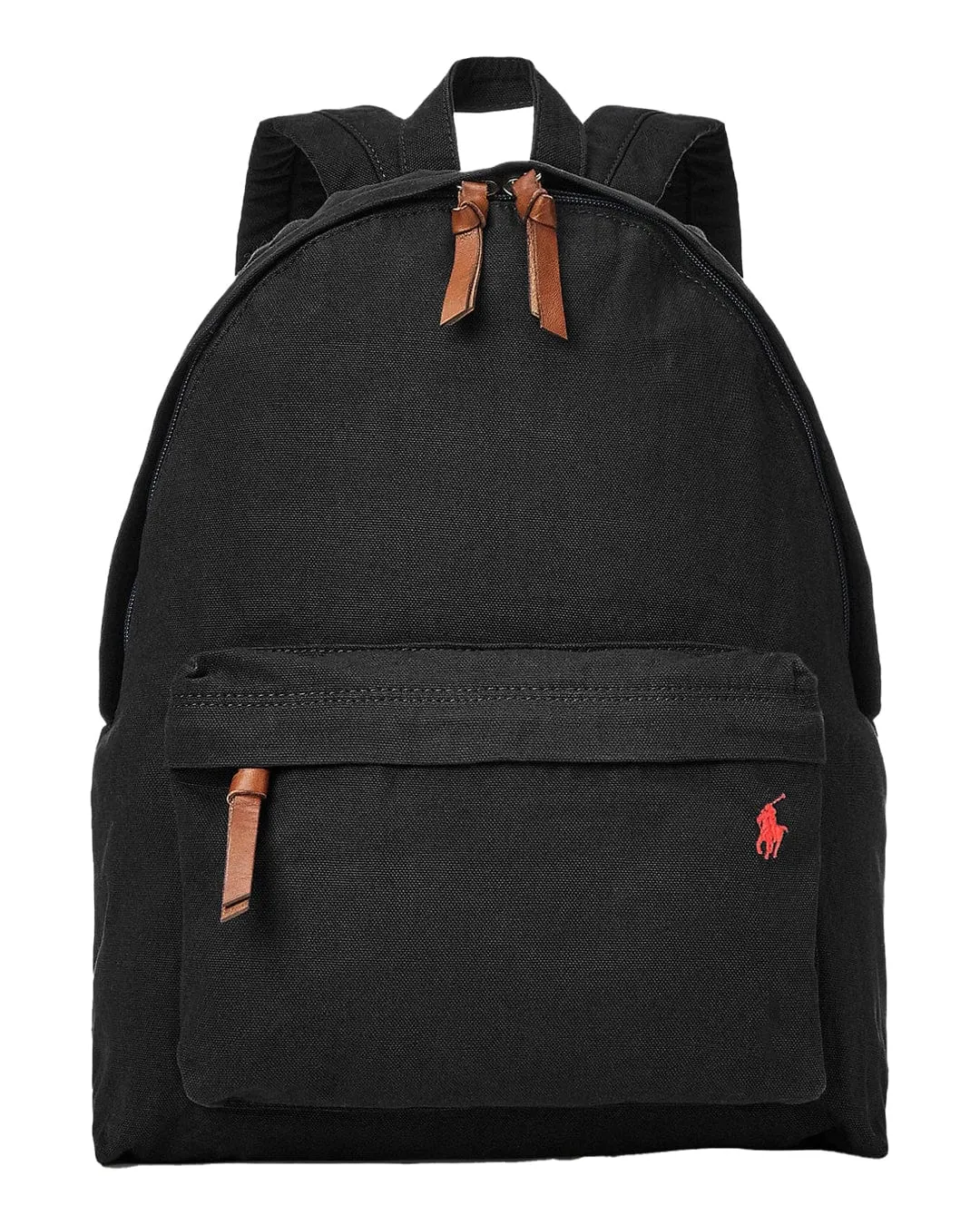 Polo Ralph Lauren Black And Leather Backpack