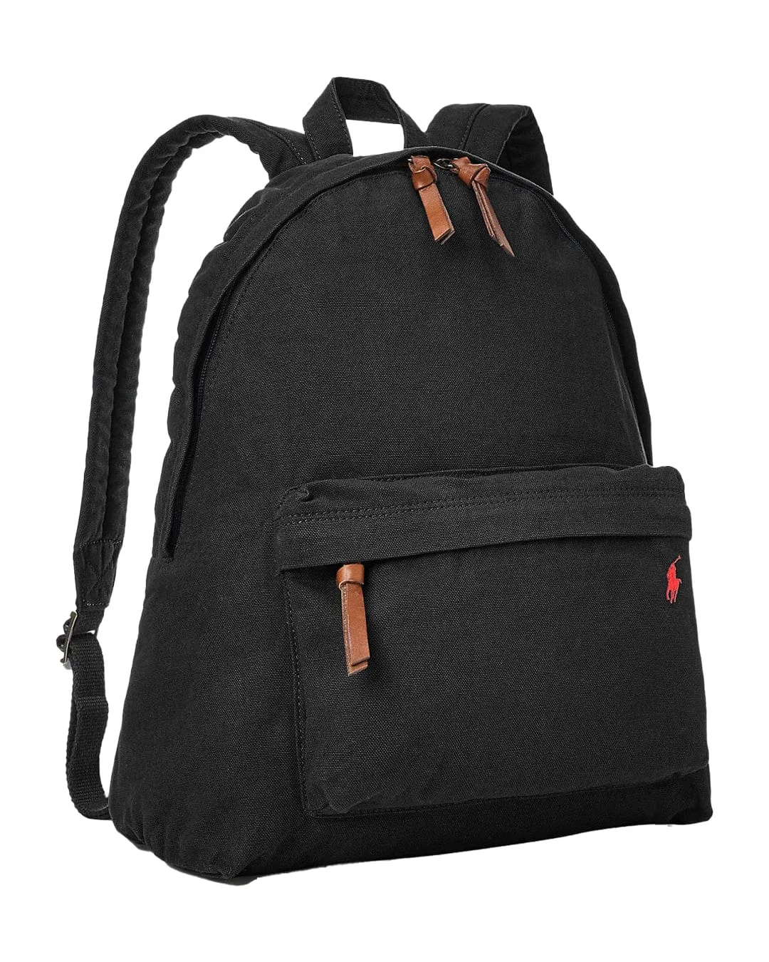 Polo Ralph Lauren Black And Leather Backpack