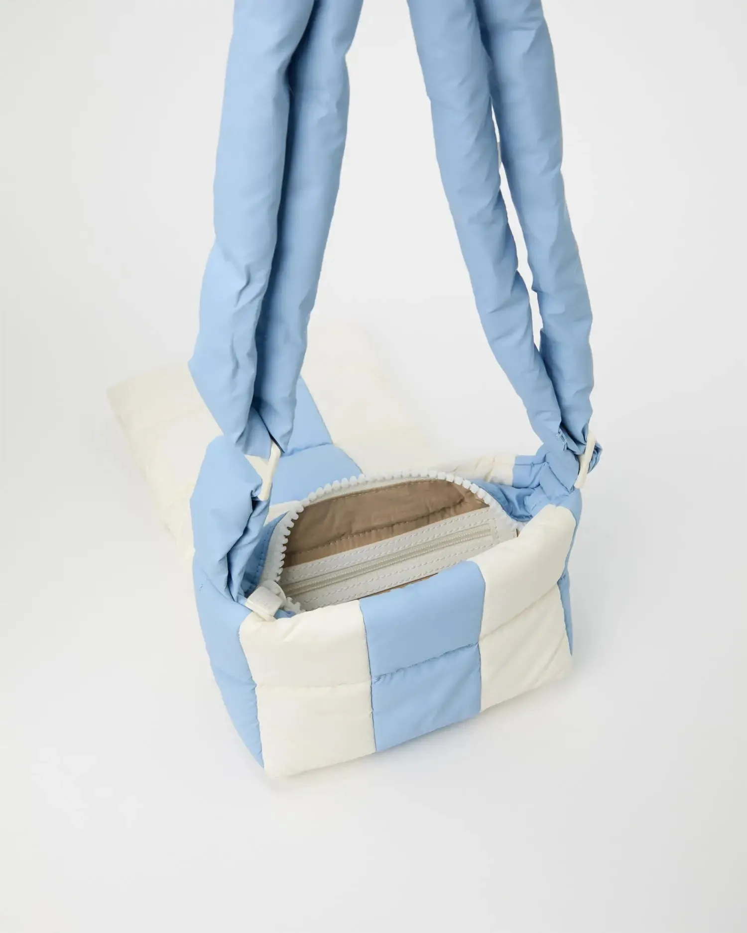 Porter Messenger Mini Cerulean - Marshmallow Stripes