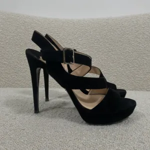 Prada Black Suede Platform Strappy Sandals 37