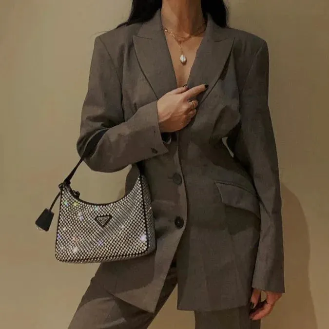 Prada Hobo Re-Edition 2000 Nylon With Crystals In Black
