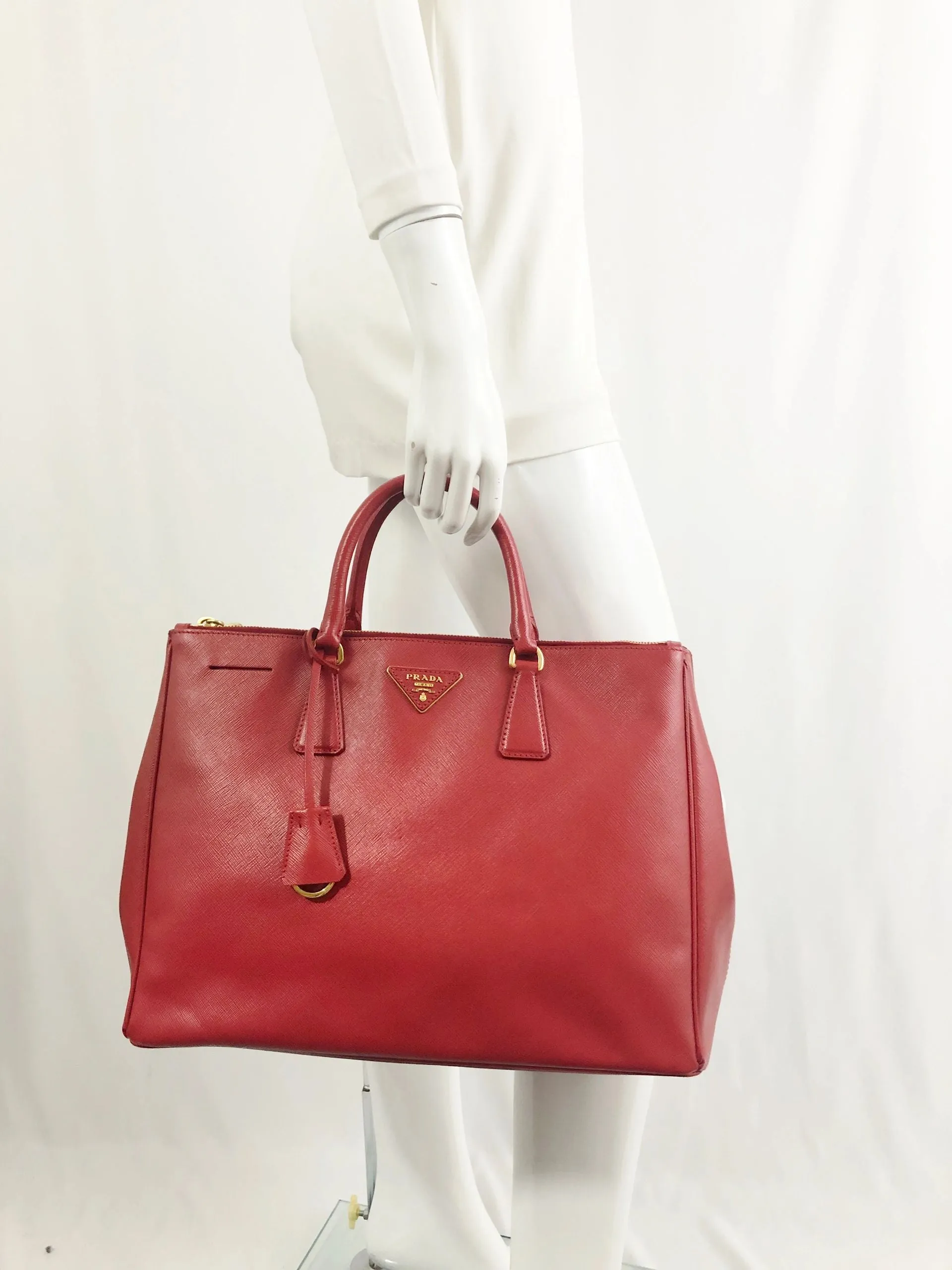 Prada Lux Double Zip Galleria Tote